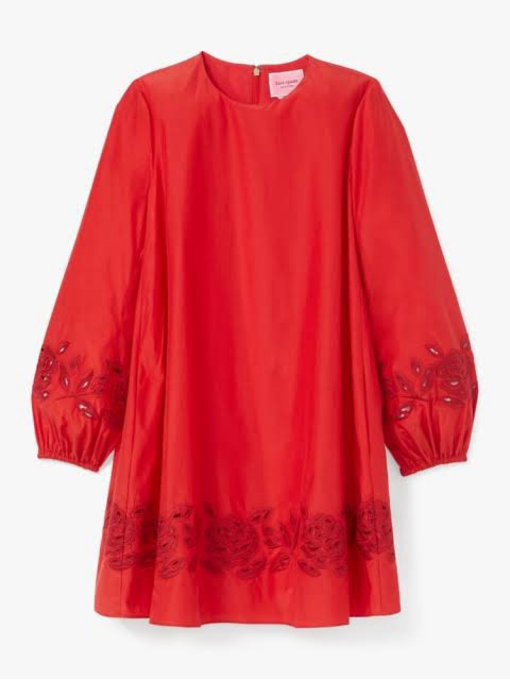 kate spade Rose embroidered Ella Balloon-Sleeve Mini Dress